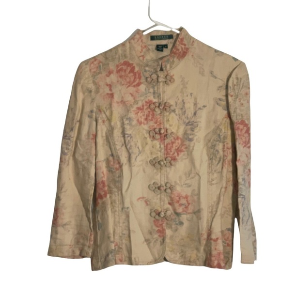 LAUREN Ralph Lauren Vintage Floral Linen Jacket - Picture 2 of 14